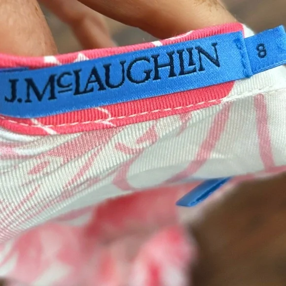 J McLaughlin Fernanda Silk Blend Pink White Floral Dress Sz 8 Rn159236 - Picture 7 of 8